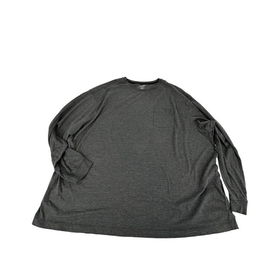 * Roundtree & Yorke Softwashed Long Sleeve Front Pocket Crewneck T-Shirt 3XB